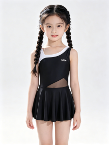 Stylish UV Protection One-piece Girls Swimsuit