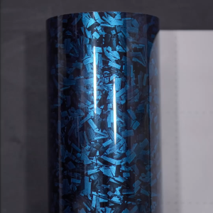 50Cm Sticker FANCHI ID-8113 PET Gloss Forged Carbon Light Blue / Meter