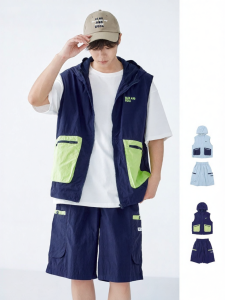 LANQISHUI | Waterproof Contrast Color Vest and Shorts Set
