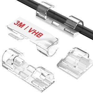 คลิปหนีบสายเคเบิล 20/40 ชิ้น พร้อมกาวในตัว แข็งแรง สำหรับจัดระเบียบสายเคเบิลทีวี คอมพิวเตอร์ ที่ยึดสายไฟแบบเหนียว จัดระเบียบและเก็บสายไฟและสายเคเบิล