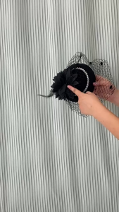 Comysubao พร้อมส่ง เครื่องประดับผม กิ๊บหมวกตาข่าย หมวกสไตล์ผู้ดีอังกฤษ สไตล์ย้อนยุคคลาสสิค แต่งตัวเทศกาล