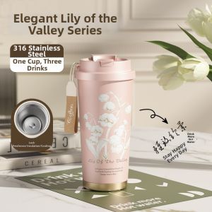 GIANXI | Thermos Cup Stylish New Portable with Ceramic Lining and Straw