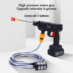 Makita 48v to 168v High Pressure Washer Lithium Battery Wireless Car Washer High Pressure Washer Sprayer Gun Cordless Portable 2 Batteries