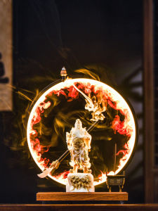 Creative Guan Gong Wealth Attracting Deity Handmade Wood Carving Office Living Room Decorative Figurine Business Opening Gift