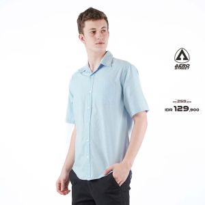 Aerostreet Kemeja Oxford Pendek Catra Light Blue QFB3A