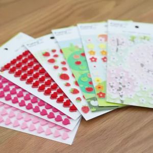Funny Korean Felt Stickers for Masks Dolls Hearts and Cherry Blossoms Decorative Stationery for Business and Culture