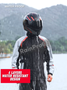 RAINPRO Superior Quality Motorcycle Raincoat Suit: Two-Piece Mens Full-Body Stormproof Windproof