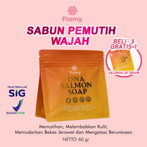 Flomy DNA Salmon Bar Soap | Sabun Pencerah Wajah | Sabun Pencerah Badan BPOM