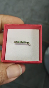 T99แหวนเงินแท้พลอยโกเมนเขียวพร้อมส่ง