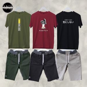 PAKET 3KAOS+3CELANA CHINOS PREMIUM BAHAN TEBAL DAN ADEM