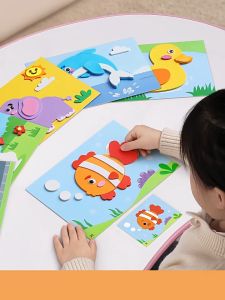 12Pack Per Set Kids 3D EVA Foam Stickers Cartoon Animal Puzzle Game DIY Craft Art Drawing Toy Educational Children Gifts