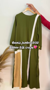 Gamis Jumbo Wanita Ld 110 Cm Model Kombinasi Plisket Kekinian Fit To XXL