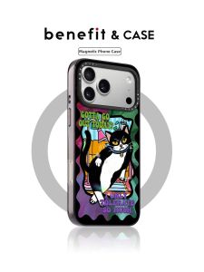 Retro Graffiti Oil Painting Cat Anti-Drop Magnetic Mobile Phone Case