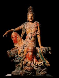 3D Imaging Water Moon Guanyin Zen Desktop Lamp Painting Decoration Artwork Tea Room Study Decorations Chinese Style Aluminum Frame