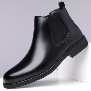NUDANLAI | Chelsea Boots Pointed Toe Business High-top Fleece Lined