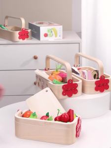MWZ | Bộ Đồ Chơi Cắt Trái Cây Và Rau Củ Bằng Gỗ Từ Tính Montessori Bộ Đồ Chơi Nhà Bếp Giáo Dục Cho Trẻ Em Bộ Đồ Chơi Mô Phỏng Thực Phẩm Dành Cho Lứa Tuổi 3-12