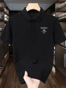 Quick Dry Mens Polo Shirt Short Sleeve Loose Fit Business Style Half Sleeve T-Shirt Standard Edition Printed Polyester Fiber