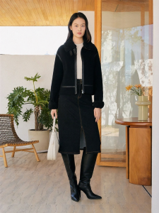 Winter Stylish Short Leather Mixed Wool Double-Faced Coat