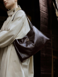 Genuine Leather Crossbody Tote Bag