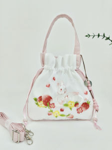 Original New Style Shiny Silk Satin European Organza Handbag Suzhou Embroidery Hanfu Crossbody Phone Bag Artistic National Style
