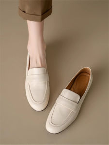 Comfortable Flat Bottom Genuine Leather Loafers Womens Shoes Soft Sole Grandmother Style Fashionable Casual Footwear