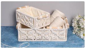 Handmade Cotton Rope Storage Basket Box Desktop Organizer Entrance Hall Storage Basket Household Utility Item Chinese Style