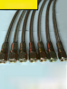 Stainless Steel Woven Teflon Pipe for Injection Molding Machine Temperature Control System High Temperature Oil Pipe Special Fluorine Rubber Water Pipe