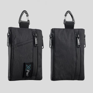 X-PAC Waterproof EDC Organizer Pouch Minimalist Key & Card Storage Bag Lightweight Black Zipper Small Wallet