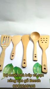 Muỗng gỗ vá sạn xẻng xào Trường Sơn - Muôi múc canh xới cơm chất liệu gỗ tự nhiên an toàn cho sức khỏe
