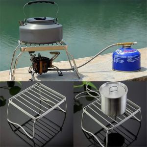 Stainless Steel Outdoor Stove Stand Portable Foldable Kettle Stand Grid Portable Mini Stand Baking Tray Stand Camping Accessorie