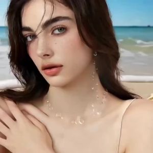 Water Drop Necklace Transparent Raindrop Earrings Jewelry Accessories for Women Minimalist Ice-Clear Dewdrop Elegant Party Gifts