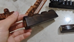 Giá gác bút lông khảm đồng gỗ đỏ dùng làm chặn giấy giá bút mini phụ kiện thư pháp vẽ tranh thuỷ mặc