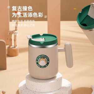 Retro 304 Stainless Steel Mugs with Lids for Office Drinking Men Women High Aesthetic Value Home Tea Brewing Cups