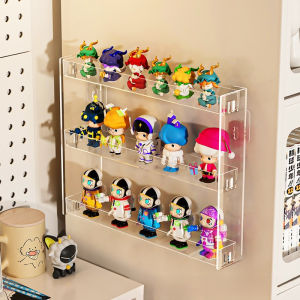 Acrylic Display Stand Wall Mounted Storage Rack Clear Doll Blind Box Storage Organizer Holder Children Shelf Home Offices