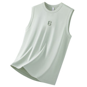 Miiow | Mens Sleeveless Vest Liquid Ammonia Silk Cotton Thin Breathable No Stitch Summer New Arrival 2025 Business Casual Round Neck