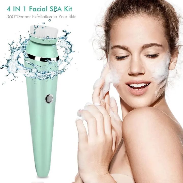4 in 1 Electric Facial Cleansing Brush Sonic Waterproof Rotate