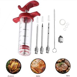 เข็มฉีดยาหัวฉีดเนื้อพรีเมี่ยมชุดหัวฉีดตุรกีแบบพกพาที่มีความจุขนาดใหญ่สําหรับเนื้อไก่งวงบาร์บีคิวเครื่องมือห้องครัวใช้งานง่าย