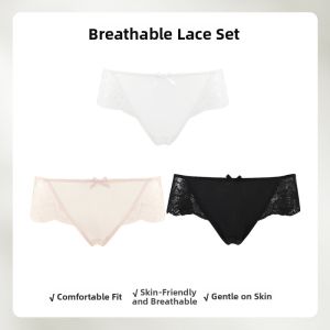 GAINREEL | Breathable Lace Comfort Cotton Crotch Panties 3 Pieces
