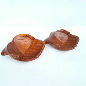 Patung tangan cakup wadah buah permen kerajinan ukiran kayu handmade