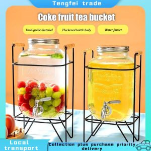4L 5L 8L 10L juice drink glass jar dispenser with stand and faucet water jug with faucet