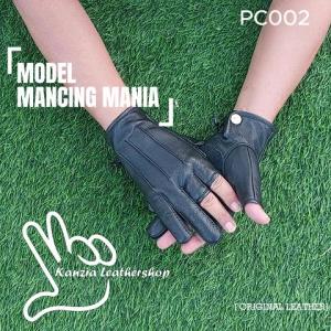 Sarung Tangan Kulit Pria Memancing Hitam Polos