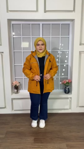 Jaket Parka Wanita Jumbo Baby Canvas Tebal Hangat