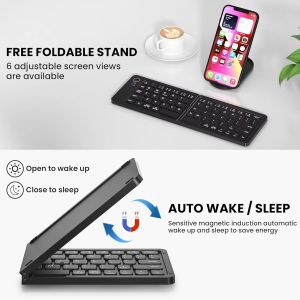 Ultra-Slim Wireless Foldable Mini Pocket Folding Keyboard for Phone Android Windows iOS