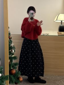 PEIZIXUAN | Red High-end Stylish Womens Sweater Dress