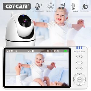Màn Hình Trẻ Em Bằng Video 5 Inch Với Camera Zoom PTZ Giám Sát An Ninh Không Dây Với Cảm Biến Nhiệt Độ Bài Hát Ru & Đàm Thoại Hai Chiều