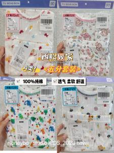 Summer Childrens Home Clothes Short Sleeve Cotton Pajamas Five-Point Pants Soft Comfortable Sleepwear for Boys And Girls