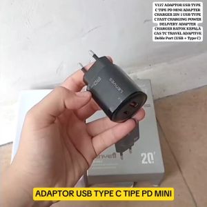 V127 ORI ADAPTOR USB TYPE C TIPE PD MINI ADAPTER CHARGER 2IN 1 USB TYPE C FAST CHARGING POWER DELIVE