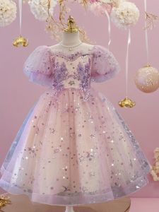 Elegant Princess Dress for Girls Summer New Style Childrens Birthday Host Performance Costume Cotton Blend Fabric Embroidered