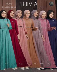 [BISA COD] THIVIA DRESS/TIVIA/TIPIA/TIVIYA/NADHEERA LUXURY/DRESS MIDI/GAMIS POLOS/GAURINA/GARINA/LEBARAN/KONDANGAN/MUSLIM