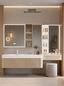 DIPURUI | Designer Customized Cream Style Bathroom Cabinet Set